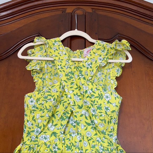 Banjanan Cecil Dress in Sprig Aurora | XS | 100% Cotton Yellow Floral Ruffle - Picture 4 of 15